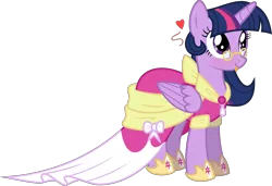 Size: 6997x4790 | Tagged: safe, artist:eagle1division, artist:krusiu42, derpibooru import, edit, twilight sparkle, twilight sparkle (alicorn), alicorn, pony, :p, absurd resolution, adorkable, alternate hairstyle, blushing, clothes, coronation dress, cute, dork, dress, fanfic art, female, glasses, heart, mare, simple background, solo, tongue out, transparent background, twiabetes, vector