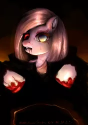 Size: 1062x1500 | Tagged: artist:shakuchan, creepy, derpibooru import, halloween, horror, pinkamena diane pie, pinkie pie, safe, vampire