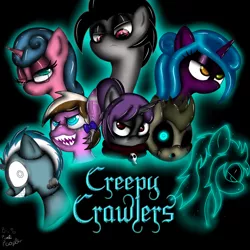 Size: 1280x1280 | Tagged: artist:paulpeopless, creepy crawlers, derpibooru import, friends, oc, oc:ashee, oc:optica, oc:paulpeoples, oc:raida, oc:rosey ring, safe, unofficial characters only