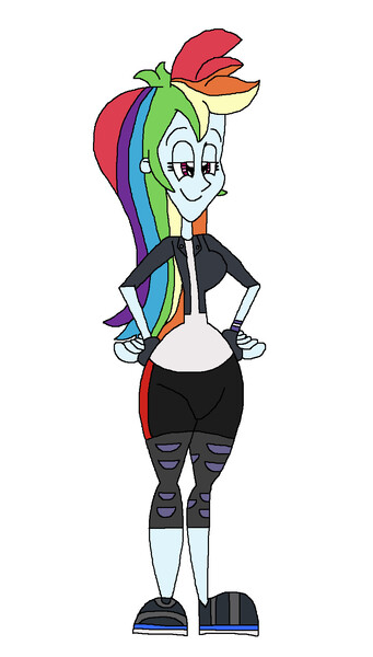 Size: 955x1681 | Tagged: safe, artist:hunterxcolleen, derpibooru import, rainbow dash, human, equestria girls, big hero 6, clothes, cosplay, costume, gogo tomago, halloween, humanized