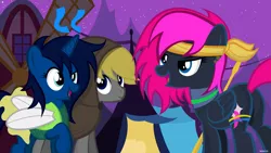 Size: 1024x576 | Tagged: artist:noah-x3, derpibooru import, group, halloween, nightmare night, norene, oc, oc:neon flare, oc:noah, oc:serene, safe, unofficial characters only