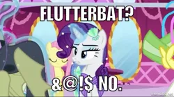 Size: 750x419 | Tagged: safe, derpibooru import, edit, edited screencap, screencap, fluttershy, rarity, bat pony, pony, scare master, clothes, costume, female, flutterbat, flutterbat costume, image macro, mare, meme, mermarity, nightmare night, nightmare night costume