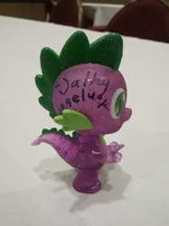 Size: 2165x2901 | Tagged: autograph, cathy weseluck, derpibooru import, funko, irl, nightmare nights dallas, photo, safe, solo, spike, toy, variant