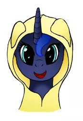 Size: 591x854 | Tagged: safe, artist:ponyhd, derpibooru import, princess luna, raincoat, simple background, smiling, solo