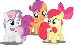 Size: 3320x2017 | Tagged: apple bloom, artist:spellboundcanvas, crusaders of the lost mark, cutie mark, cutie mark crusaders, derpibooru import, group, it happened, plot, raised hoof, request, safe, scootaloo, simple background, sweetie belle, the cmc's cutie marks, transparent background, trio, vector