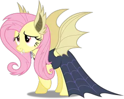 Size: 3733x3000 | Tagged: safe, artist:dashiesparkle, derpibooru import, fluttershy, bat pony, pony, vampire, scare master, .svg available, clothes, costume, flutterbat, flutterbat costume, nightmare night, nightmare night costume, ponyscape, raised hoof, simple background, solo, transparent background, vector