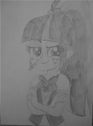 Size: 1106x1501 | Tagged: safe, artist:blazingdazzlingdusk, derpibooru import, sour sweet, equestria girls, friendship games, clothes, crystal prep academy, crystal prep academy uniform, crystal prep shadowbolts, drawing, school uniform, traditional art