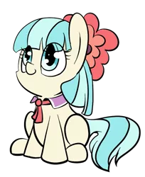 Size: 709x869 | Tagged: artist:allyclaw, chibi, cocobetes, coco pommel, cute, derpibooru import, looking up, safe, simple background, sitting, smiling, solo, transparent background