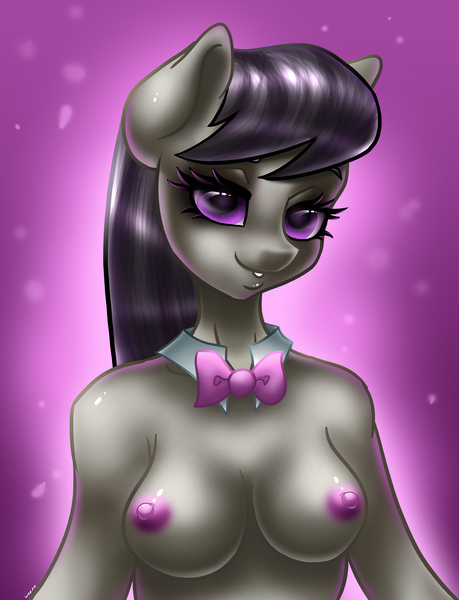 Size: 5906x7727 | Tagged: absurd resolution, anthro, artist:pitchyy, breasts, derpibooru import, female, nipples, nudity, octavia melody, questionable, solo, solo female