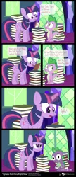 Size: 840x1950 | Tagged: safe, artist:dm29, derpibooru import, spike, twilight sparkle, twilight sparkle (alicorn), alicorn, pony, book, bookhorse, comic, decoy, duo, female, hilarious in hindsight, mare, plushie, possible spoilers, substitute