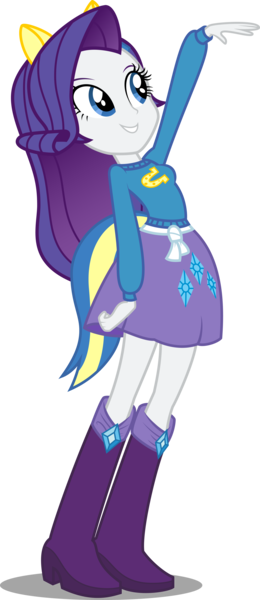 Size: 4417x10210 | Tagged: safe, artist:glitchking123, derpibooru import, rarity, equestria girls, .ai available, .svg available, absurd resolution, boots, canterlot high, clothes, fake tail, pony ears, school spirit, simple background, skirt, solo, sweater, transparent background, vector, wondercolts