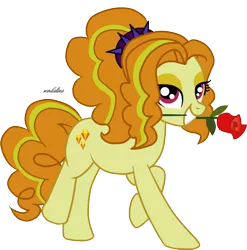 Size: 928x941 | Tagged: safe, artist:modalina, derpibooru import, adagio dazzle, ponified, earth pony, pony, equestria girls, rainbow rocks, bedroom eyes, equestria girls ponified, mouth hold, rose, simple background, solo, the dazzlings, transparent background