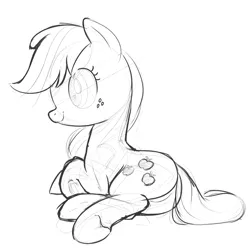 Size: 1200x1200 | Tagged: applejack, artist:tex, derpibooru import, monochrome, safe, sketch, solo