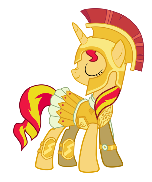 Size: 1812x2160 | Tagged: safe, artist:sikander, derpibooru import, sunset shimmer, pony, unicorn, scare master, armor, clothes, costume, costume swap, nightmare night, nightmare night costume, nose wrinkle, roman, simple background, solo, transparent background, vector