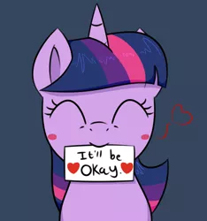 Size: 750x800 | Tagged: artist:notenoughapples, blushing, bust, cute, derpibooru import, eyes closed, floating heart, heart, mouth hold, portrait, positive ponies, safe, smiling, solo, twiabetes, twilight sparkle