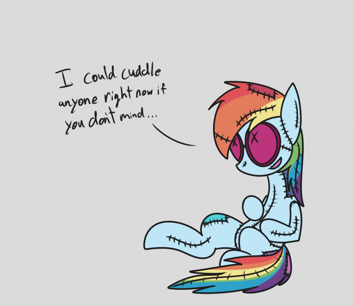 Size: 1024x886 | Tagged: artist:mr. rottson, creepy, derpibooru import, doll, rainbow dash, safe, solo, toy