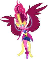 Size: 6582x8700 | Tagged: safe, artist:mixiepie, derpibooru import, pinkie pie, equestria girls, friendship games, absurd resolution, alternate universe, amulet, bare shoulders, clothes, dark side, dress, fingerless gloves, gloves, horn, midnight sparkle, midnight-ified, necklace, paint tool sai, simple background, sleeveless, solo, strapless, transparent background, vector, wings, xk-class end-of-the-world scenario