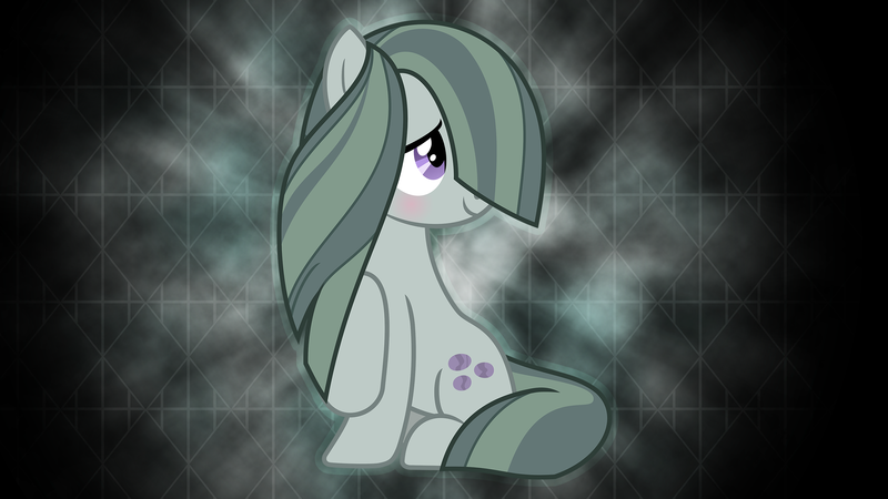 Size: 2560x1440 | Tagged: artist:laszlvfx, artist:thefrostspark, blushing, derpibooru import, edit, hair over one eye, hearthbreakers, marble pie, safe, solo, vector, wallpaper, wallpaper edit