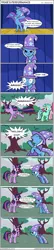 Size: 1759x8137 | Tagged: safe, artist:j-bronyind, derpibooru import, lyra heartstrings, pinkie pie, trixie, twilight sparkle, twilight sparkle (alicorn), alicorn, pony, annoyed, burn, cheesy, comic, eyes closed, female, mare, misspelling, pun, running, screaming, scrunchy face, stage, they're just so cheesy