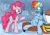 Size: 1471x1034 | Tagged: semi-grimdark, artist:variant, derpibooru import, pinkie pie, rainbow dash, scootaloo, earth pony, pegasus, pony, belly, digestion, female, fetish, food poisoning, image, imminent vomiting, implied death, implied scootaloo, mare, png, preddash, scootachicken, sick, stomach noise, vomit, vore