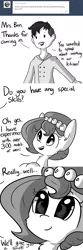 Size: 580x1740 | Tagged: safe, artist:tjpones, derpibooru import, oc, oc:brownie bun, unofficial characters only, human, horse wife, ask, comic, cute, dialogue, fire, monochrome, pure unfiltered evil, reflection, slice of life, speech bubble, this will end in fire, this will end in tears, this will end in tears and/or breakfast, this will end in tears and/or death, this will end well, this will not end well, tumblr, xk-class end-of-the-kitchen scenario, xk-class end-of-the-world scenario