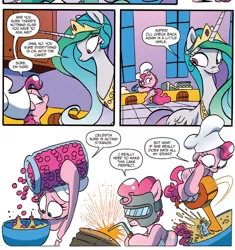 Size: 1310x1396 | Tagged: artist:jay fosgitt, derpibooru import, idw, pinkie pie, princess celestia, safe, spoiler:comic, spoiler:comicff22