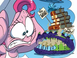 Size: 1656x1240 | Tagged: artist:jay fosgitt, cake, derpibooru import, idw, pinkie pie, safe, spoiler:comic, spoiler:comicff22