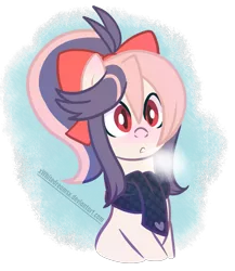 Size: 1737x2000 | Tagged: safe, artist:xwhitedreamsx, derpibooru import, oc, oc:sweet velvet, unofficial characters only, bat pony, pony, clothes, portrait, scarf, simple background, solo, transparent background