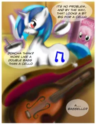 Size: 1200x1553 | Tagged: artist:gunslingerpen, cello, cereal, cheerilee, comic:allegrezza, derpibooru import, implied octavia, musical instrument, safe, vinyl scratch