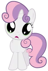 Size: 863x1270 | Tagged: artist:spellboundcanvas, derpibooru import, looking at you, open mouth, puppy dog eyes, safe, simple background, solo, stare master, sweetie belle, transparent background, vector