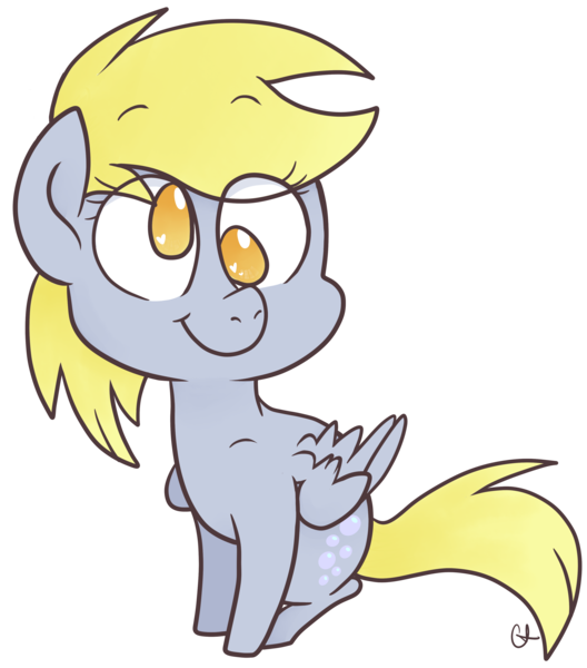 Size: 3300x3750 | Tagged: safe, artist:pixelyte, artist:shinypikachu25, derpibooru import, derpy hooves, pegasus, pony, chibi, cute, female, mare, smiling, solo