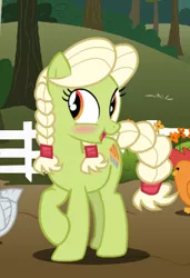 Size: 337x493 | Tagged: adorasmith, artist:flash equestria photography, blushing, cute, derpibooru import, granny smith, safe, smiling, solo, younger, young granny smith