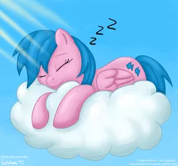 Size: 1280x1200 | Tagged: artist:johnjoseco, artist:shivanking, cloud, cute, derpibooru import, firefly, flyabetes, g1, g1 to g4, safe, sleeping, solo, zzz