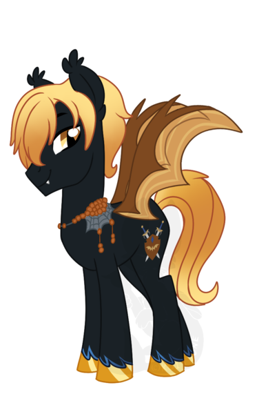 Size: 777x1200 | Tagged: safe, artist:koitsune, derpibooru import, oc, oc:rege liliac, oc:regina liliac, unofficial characters only, bat pony, pony, charming, fangs, rule 63, slit eyes, smiling, solo, unshorn fetlocks