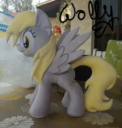 Size: 683x720 | Tagged: safe, artist:wolly, derpibooru import, derpy hooves, pegasus, pony, female, irl, mare, photo, plushie