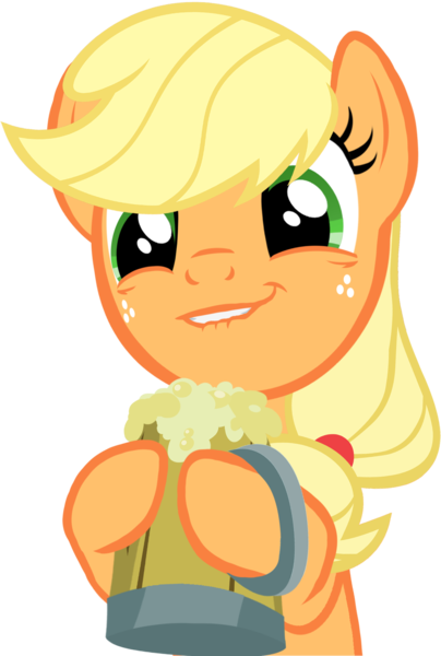 Size: 1133x1682 | Tagged: safe, artist:paragonaj, derpibooru import, edit, applejack, earth pony, pony, cider, faic, female, freckles, hatless, lip bite, mare, missing accessory, mug, simple background, solo, transparent background