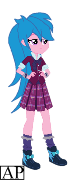 Size: 304x660 | Tagged: safe, artist:mlpariana, derpibooru import, firefly, equestria girls, friendship games, 80s hair, clothes, crystal prep academy uniform, g1, g1 to g4, generation leap, school uniform, solo