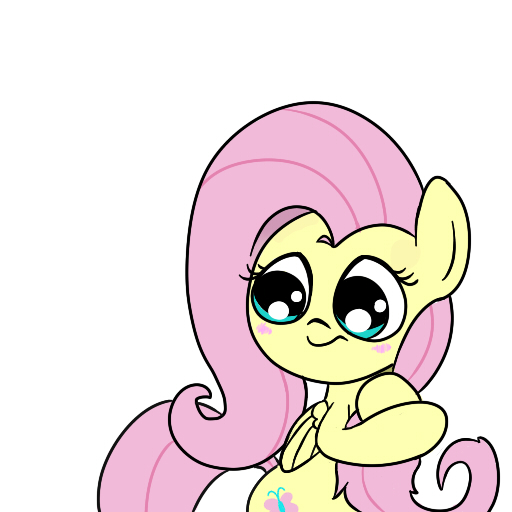 Size: 512x512 | Tagged: safe, artist:pink-dooples, derpibooru import, fluttershy, blushing, nervous, shy, solo