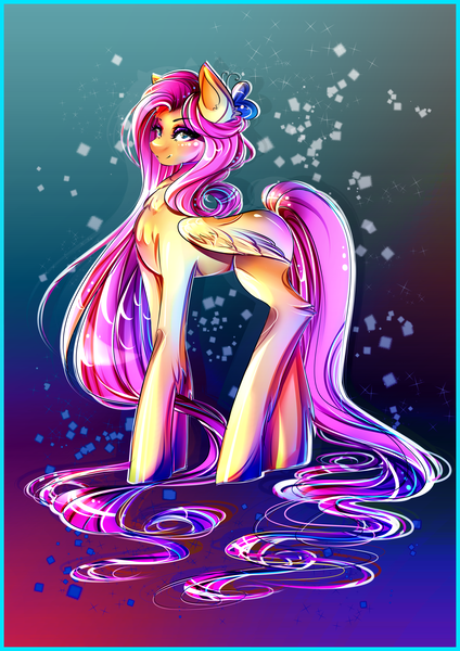 Size: 2893x4092 | Tagged: safe, artist:minamikoboyasy, derpibooru import, fluttershy, color porn, solo