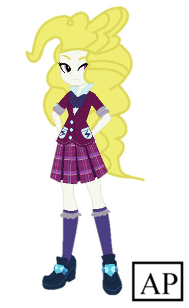 Size: 392x638 | Tagged: safe, artist:mlpariana, derpibooru import, surprise, equestria girls, clothes, crystal prep academy uniform, equestria girls-ified, g1, g1 to g4, generation leap, school uniform, solo