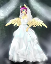 Size: 1280x1600 | Tagged: safe, artist:cloud-up, derpibooru import, oc, oc:ketika, unofficial characters only, anthro, clothes, dress, solo, wedding dress