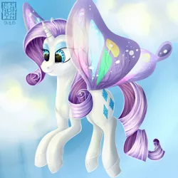 Size: 3000x3000 | Tagged: artist:pfdanonrain99, butterfly wings, derpibooru import, rarity, safe, solo