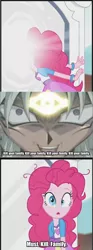Size: 640x1716 | Tagged: safe, derpibooru import, pinkie pie, equestria girls, rainbow rocks, crossover, exploitable meme, kill your family show, pinkie sticks her face into the portal meme, portal, third eye, this will end in matricide, this will end in murder, this will end in patricide, this will end in sororicide, this will end in tears and/or death, yami marik, yu-gi-oh!, yugioh abridged