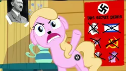 Size: 1024x576 | Tagged: adolf hitler, background pony strikes again, communism, derpibooru import, diamond tiara, drama, edgy, israel, jew, le happy merchant, nazi, out of character, racism, schutzstaffel, semi-grimdark, stalin glimmer, starlight drama, starlight glimmer, swastika, twist, vulgar, zebra, zecora