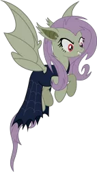 Size: 4532x8000 | Tagged: safe, artist:speedox12, deleted from derpibooru, derpibooru import, fluttershy, bat pony, pony, scare master, absurd resolution, clothes, costume, dress, flutterbat, flutterbat costume, flying, nightmare night costume, simple background, solo, transparent background, vector