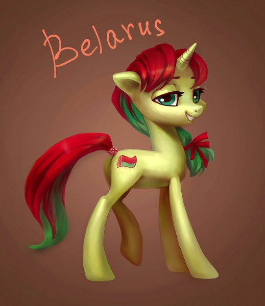 Size: 1600x1849 | Tagged: artist:holivi, belarus, derpibooru import, nation ponies, oc, ponified, safe, solo, tail wrap, unofficial characters only