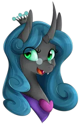 Size: 1246x1948 | Tagged: artist:jovalic, bust, dark mirror universe, derpibooru import, looking at you, queen chrysalis, reversalis, safe, solo