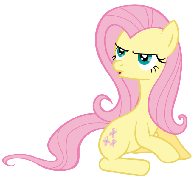 Size: 7600x7000 | Tagged: absurd resolution, artist:tardifice, derpibooru import, flutterbitch, fluttershy, offscreen character, open mouth, photoshop, raised hoof, safe, simple background, sitting, solo, talking, the return of harmony, transparent background, vector