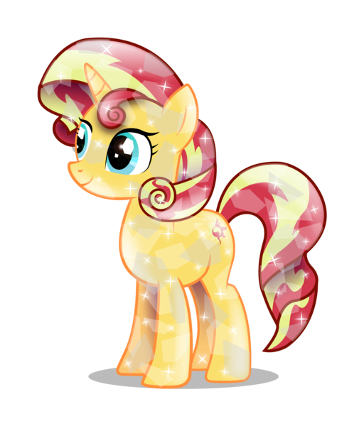 Size: 3117x3654 | Tagged: safe, artist:infinitewarlock, derpibooru import, sunset shimmer, pony, unicorn, crystallized, simple background, solo, transparent background, vector