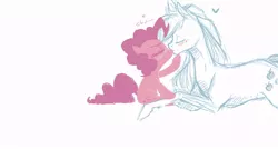 Size: 700x376 | Tagged: applejack, applepie, artist needed, artist:raridashdoodles, blushing, derpibooru import, female, heart, kissing, lesbian, pinkie pie, safe, shipping, size difference